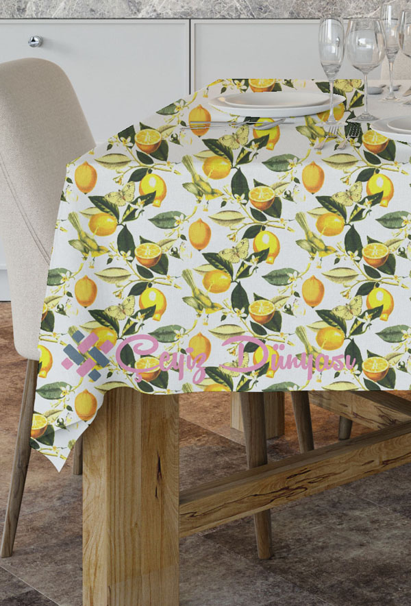 120x180 Cm Limon Dikdörtgen Masa Örtüsü
